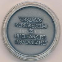 1987. "K&H Bank / Országos Kereskedelmi és Hitelbank Rt. 1987 Január 1." fém emlékérem...
