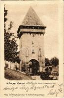 1905 Medgyes, Mediasch, Medias; Ehem. Zekescher Thor / torony, kapu. Kiadja Fritz Guggenberger / tower, gate (EK)