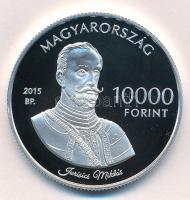 2015. 10.000Ft Ag "Kőszegi vár / Jurisics Miklós" eredeti tokban, tanúsítvánnyal T:PP