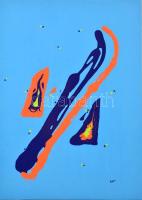 Czibor Ildikó (1969- ): Blupax. Akril, farost, jelzett, 70×50 cm
