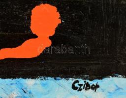 Czibor Ildikó (1969- ): Gondolatok. Akril, farost, jelzett, 50×70 cm