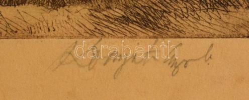 Komjáti-Wanyerka Gyula (1894-1958): Erdei út. Rézkarc, papír, jelzett, foltos, 38×29 cm