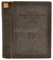 Dr. Térfi Gyula (szerk.): Magyar közigazgatási törvények. Közegészségügy. Bp., 1909. Grill. Egészvászon sorozatkötésben.
