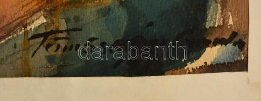 Temesváry Aranka (?-): Ülő nő. Akvarell, papír, jelzett, 42×30 cm