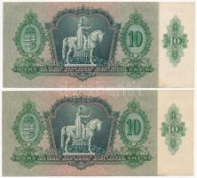 1936. 10P (2x) sorszámkövetők,nyomdai papírráncok T:I-,II