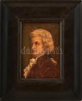 Jelzés nélkül: Mozart (cca 1900). Olaj, karton, keretben, 14×10 cm
