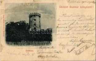 1903 Erdőd, Szatmár-Erdőd, Ardud; vár. Löwy Miksa kiadása / Cetatea / castle (ragasztónyom / glue mark)