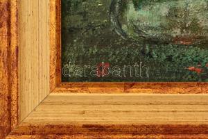 CB jelzéssel: Virágcsendélet. Olaj, karton, keretben, 29×19 cm