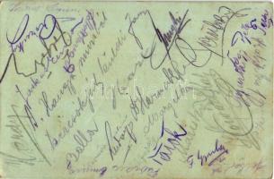 1913 Nagyenyed, Aiud; A nagyenyedi Hangya Szövetkezet levelezőlapja, rajta aláírások / Hangya cooper...