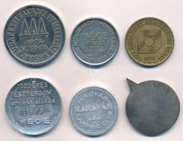 6db-os emlékérem tétel főleg kiállítási emlékérmekkel, közte 1974. "Hungexpo Budapest - Budapes...