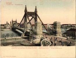Budapest, Erzsébet híd. Handcolorirte Künstlerkarte Br & C.M. Kinyitható panorámalap (EK)