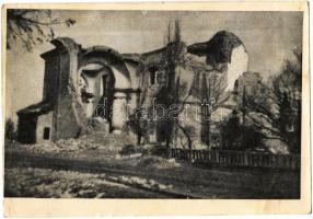 Maklár, templom romjai, felrobbantották a németek 1944. november 16-án (EB)