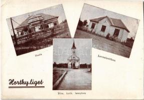 Horthy-liget, Horthyliget (Szigethalom); Posta, Leventeotthon, Római katolikus templom (vágott / cut)