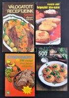 4db szakácskönyv: Válogatott receptjeink, 500 recept burgonyával, Burgonyából télen-nyáron, Süteményeskönyv 500 recept.