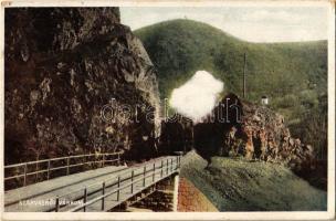 1941 Szarvaskő, várrom, vasúti bevágás, gőzmozdony, vasúti híd. Baross nyomda (EK)