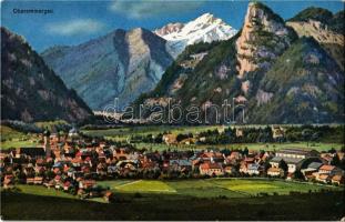 Oberammergau, Kofel und Not / general view, mountains (worn corners)