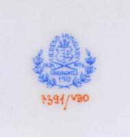 Herendi Viktória mintás áttört tálka, kézzel festett, apró kopásnyomokkal, jelzett, 17×12 cm