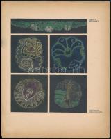 Díszítő Művészet 8 db melléklete, különféle nyomótechnikákkal (fa, linó, ...stb.), 25x20 cm