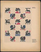 Díszítő Művészet 8 db melléklete, különféle nyomótechnikákkal (fa, linó, ...stb.), 25x20 cm