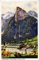 Oberammergau, Passionstheater mit Kofel und Not / passion play theatre, mountains (EK)