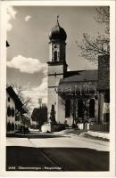 Oberammergau, Hauptstrasse / main street, church