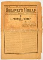 1916 november 22. A Budapesti Hírlap Ferenc József haláláról beszámoló száma Sérült