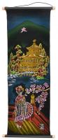 Kínai tectil falvédő. festett, felcsavarva, 82×27 cm