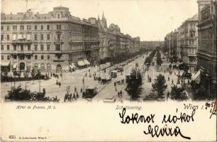 1905 Vienna, Wien, Bécs I. Schottenring / street, trams (Rb)