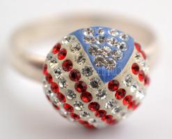 Amerikai trikoloros ezüst gyűrű 3,7 g