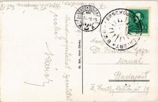 Érsekújvár, Nové Zámky; utca, templom / church, street + "1938 Érsekújvár visszatért" So. ...