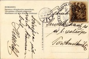 Komárom, Komárnó; Városháza a Klapka szoborral / radnica s Klapkovym pomníkum / town hall, statue + ...