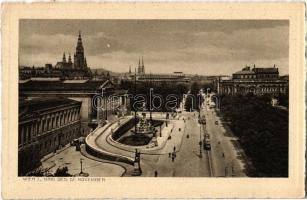 Vienna, Wien, Bécs I. Ring des 12. November / parliament building, opera house, street, trams (worn edges)