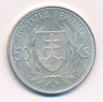 Szlovákia 1944. 50K Ag "Függetlenség 5. évfordulója" T:1- Slovakia 1944. 50 Korun Ag &quot...