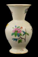 Herendi Viktória mintás váza, kézzel festett, jelzet (koronás), apró kopásnyomokkal, m: 19,5 cm