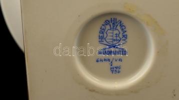 Herendi Viktória mintás karmos váza, kézzel festett, jelzet (koronás), apró kopásnyomokkal, m: 12,5 ...