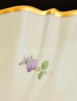 Augarten Wien virág mintás tál, kézzel festett, jelzett, apró kopásnyomokkal, d:29 cm