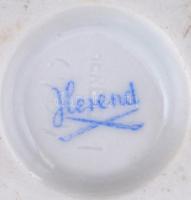 Herendi virág mintás kis karmos váza, kézzel festett, jelzett, apró kopás nyomokkal, m:7,5 cm