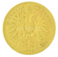 Ausztria 1905. 10K Au "Ferenc József" (3,38g/0.900) T:2 
Austria 1905. 10 Corona Au "...
