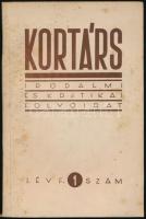 1957 Kortárs folyóirat I. évf. 1. és 3 sz. 1957. szept., nov. Kissé foltos papírkötésben