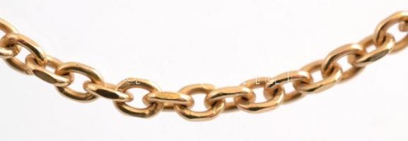 Arany (Au) 14 K arany nyaklánc 18 K kapoccsal, jelzett (750) hossz: 54 cm, nettó:19,7 g