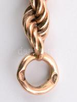 Arany (Au) 14 K arany nyaklánc és karkötő, jelzett, hossz: 39 cm és 19 cm, nettó:19,4 g