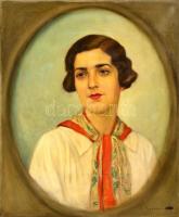 Z. Pogány jelzéssel: Női portré, olaj, vászon, 60x50 cm.