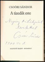 Csoóri Sándor: A tizedik este. Bp., 1980, Magvetői Könyvkiadó. Kiadói papírkötés, kiadói papír védőb...