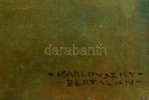 Karlovszky jelzéssel: Gitározó koldus. Olaj, vászon-karton, sarkán kis hiba, 41×30 cm