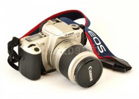 Canon EOS 300 filmes SLR fényképezőgép, Canon 28-90 mm f/4-5.6 objektívvel, kiegészítőkkel, leírássa...