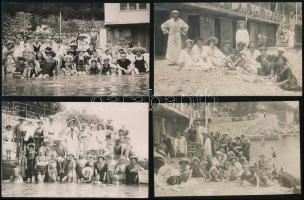 cca 1910 Fürdőzők az Adrián, Abbáziában, 10 db fotólap