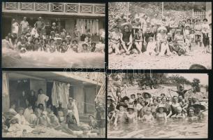 cca 1910 Fürdőzők az Adrián, Abbáziában, 10 db fotólap