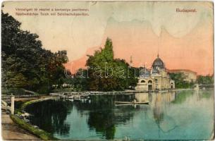 1912 Budapest XIV. Városligeti tó, korcsolya pavilon (Rb)