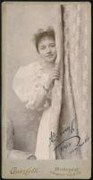 1898 Hölgy, függönnyel. Goszleth fotó 15x8 cm