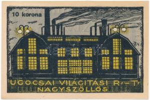 Nagyszőllős 1919. 10K "Ugocsai Világítási Rt." értékjegy T:I,I- 
Adamo NSZ-1.7
